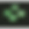 Bu11180521152547b pax 4 perles intercalaire 3d forme fleur nacre sculptée 10mm en nacre naturelle finition vert pastel