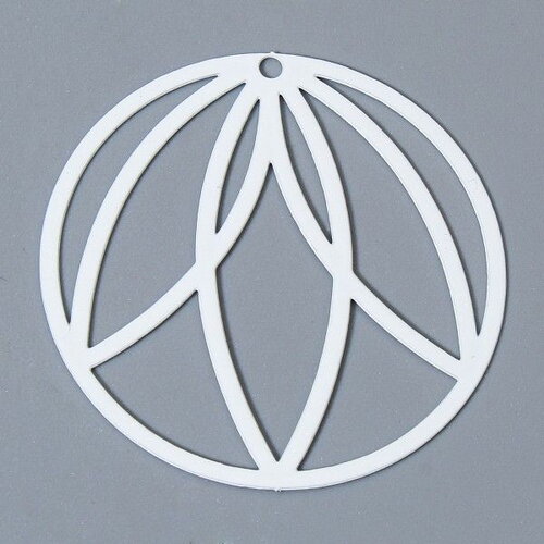Ps11919117 pax 4 estampes pendentifs cercle art déco 36mm métal finition blanc