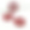 Ps110239154 pax 10 estampes pendentifs cercle multi roses 15mm couleur rouge