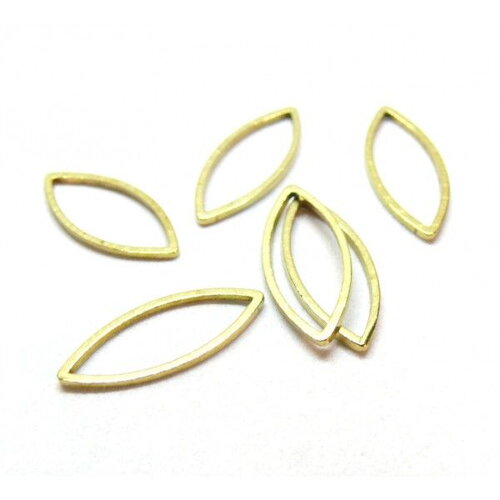 H11p11923c pax 40 pendentifs, connecteurs marquise 20mm en laiton finition or mat