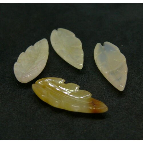 Copy of bu11210429133327 lot 1 pendentif feuille jade jaune orange pale 34mm ref 1