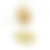 H11q24714g pax 1 pendentif médaillon ovale fleur 22.5mm, en acier inoxydable 316l, finition doré 18kt placage ionique