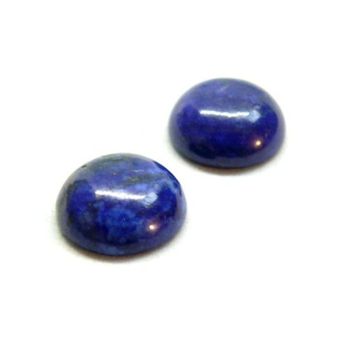 H11r416 pax 2 cabochons, demi perle 12mm, lapis lazuli, coloris 33