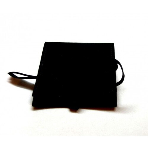 Ps11551764 pax 1 pochette pochon sachet cadeaux 8 cm effet suédine coloris noir se ferme avec nœud