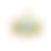 Bu11211207092310 pax de 4 pendentifs oeil de la protection 21mm résine émaillé grigri vert pastel ref 3