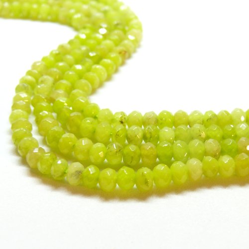 H11e316 lot 1/2 fil d'environ 56 perles rondelle facettée 2 par 4 mm jade malaisienne teintée coloris 41