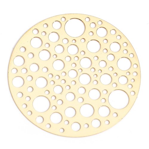 Ps11923315 pax 2 estampes bulles dans cercle 40mm métal finition doré
