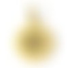 Ps110923618 pax 1 pendentif médaillon chance, grigri, oeil de la protection 12 mm, acier inoxydable 304 doré, pour bijoux raffinés