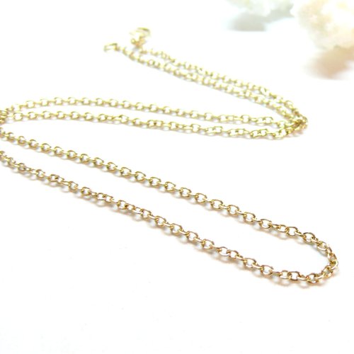 H11p04501ga pax 1 collier 45 cm, maille 2.5 mm, acier inoxydable 304 finition doré, placage ionique, diy