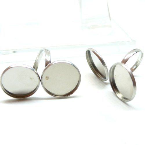 H11e12405k pax 2 supports de bague double 14mm, acier inoxydable 304 finition argenté