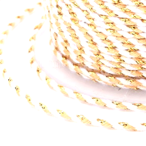 H11z003 lot de 2 mètres de cordon tressé et fil métallisé doré 1.5mm coloris c09
