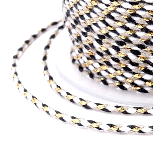 H11z003 lot de 2 mètres de cordon tressé et fil métallisé doré 1.5mm coloris c08