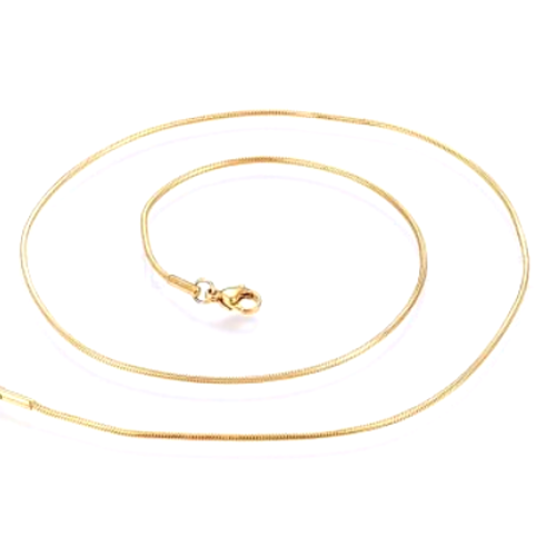 H11f11231 pax 1 collier princesse 40cm, maille serpent 1 mm, acier inoxydable 304 doré , placage ionique ip