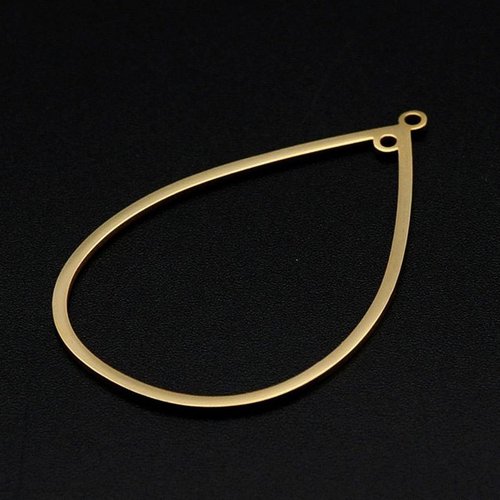 H11c04814g – lot de 1 breloque connecteur goutte 40 x 25 mm – acier inoxydable 304 doré à l’or fin 24k, placage ionique