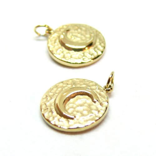 H11f256043g – lot de 1 pendentif médaillon lune 12mm – acier inoxydable 316l doré