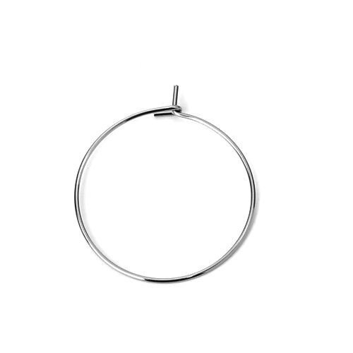 H11j02501cp – lot de 20 ou 40 boucles d’oreilles créoles tiges 25 mm – acier inoxydable 316 – finition argentée