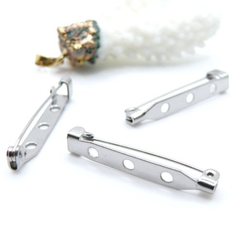 H11g13753p – lot de 10 supports de broches plateau 31.5mm – acier inoxydable 304 finition argent platine argent platine