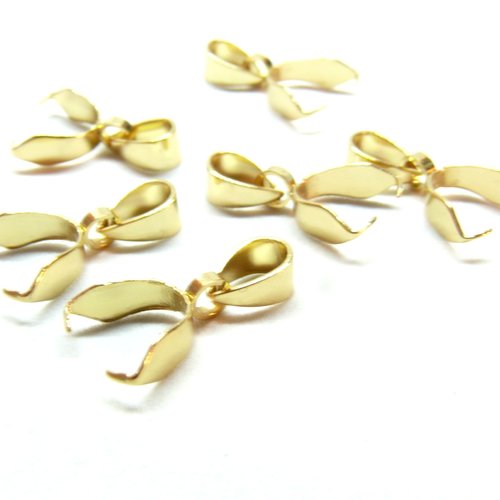 H11f22745ag – lot de 6 pendentifs bélières à pince 9mm – acier inoxydable 304 doré