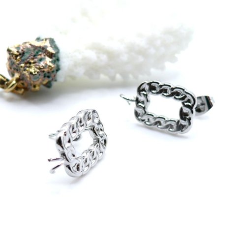 H11d36612p – lot de 2  boucles d’oreilles puce rectangle, style martelé – acier inoxydable 304 ar