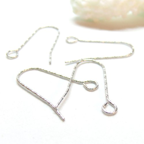 H11c05910p - lot de 10 crochets de boucles d’oreilles martelés 22 mm, acier inoxydable 316l, finition argentée