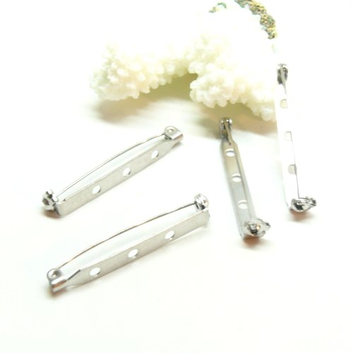 Ps110223371 – lot de 5 supports de broches plateau 40mm – acier inoxydable 304 argent platine