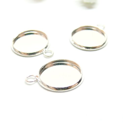 Ps1192982 – lot de 10 supports de pendentif 12mm – attache ronde – cuivre argent vif