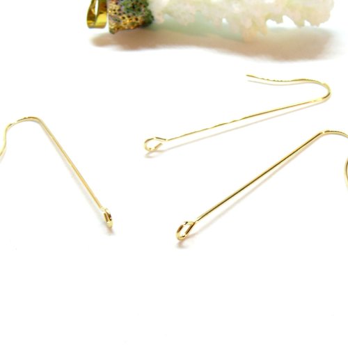 H11e02701bg – lot de 10 crochets boucles d’oreilles 28 mm – acier inoxydable 316l – finition dorée à l’or fin 18k