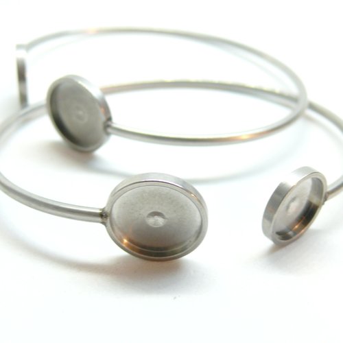 H11r12301p – lot de 1 support de bracelet double 12 et 10mm – acier inoxydable 304 argent foncé