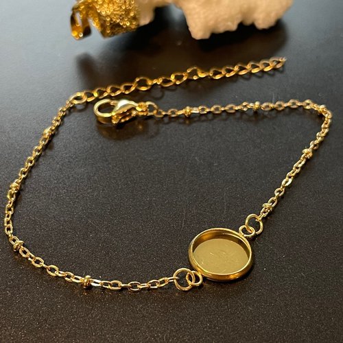 H11jb1109201 – lot de 1 support de bracelet pour cabochon 8 mm – acier inoxydable 304 doré