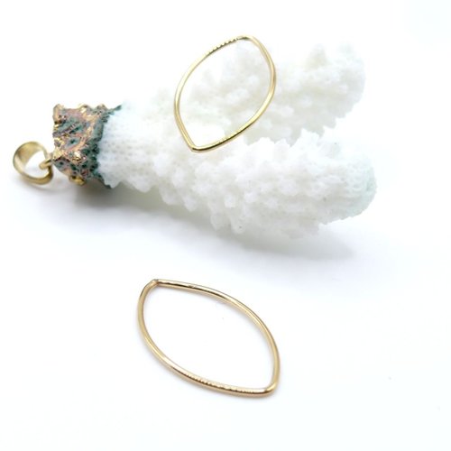 H11c11409g – lot de 2 pendentifs, connecteurs navette 25mm – acier inoxydable doré à l'or fin 18k, ionique