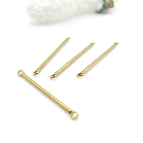H11q32305dg – lot de 4 tiges connecteurs intercalaires 30 mm – acier inoxydable 304 doré à l’or fin 18k, ionique