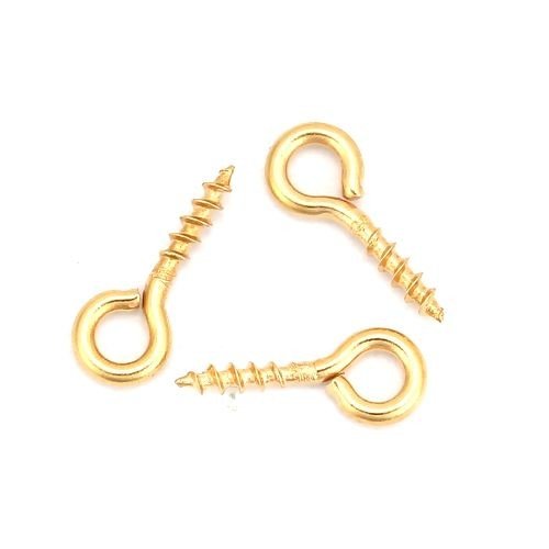 H11e04407g01 – lot de 25 pitons à visser 8x4mm – acier inoxydable doré