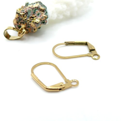H11p36002bg – lot de 8 boucles d’oreille dormeuses avec anneau 17mm – acier inoxydable doré 18k ionique
