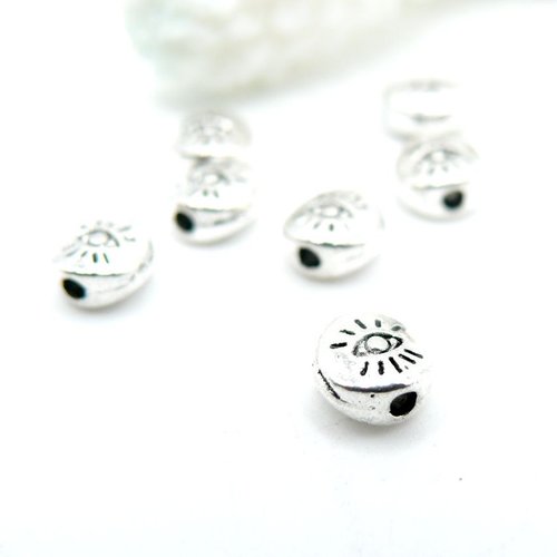 Ref 2b2556 – lot de 20 perles intercalaires œil de la protection 6 x 3 mm – métal – argent antique