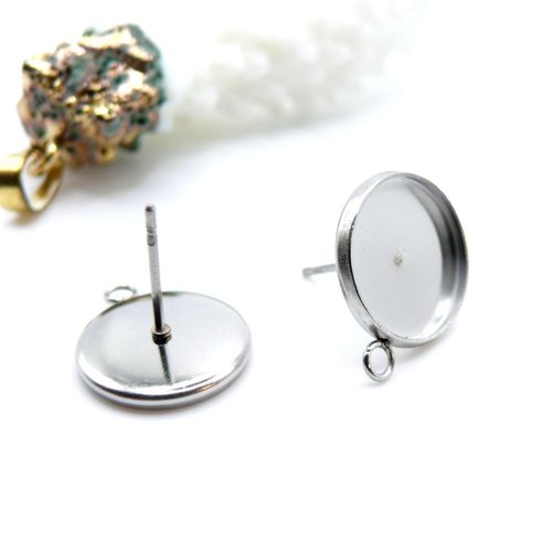 H11h46708p8 – lot de 20 supports de boucle d’oreille puce avec anneau d' attache 6mm – acier inoxydable 304 argenté