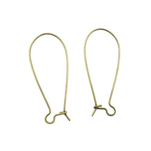 Ps1101811 – lot de 50 boucles d'oreilles dormeuses 35x15mm – métal bronze