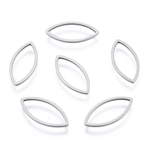 H11n090t051 – lot de 8 pendentifs, connecteur navette 17mm – acier inoxydable 304