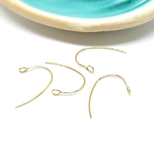 H11f14805g – lot de 8 boucles d'oreille crochet 25mm – acier inoxydable 304 doré placage ionique
