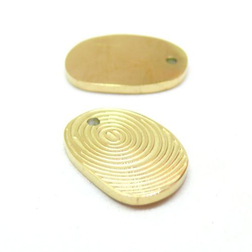 H11m31705g – lot de 1 pendentif empreinte 17mm – acier inoxydable 316l doré à l'or fin 18k ionique