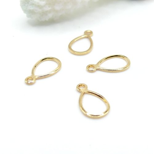 H11p22722g – lot de 20 pendentifs forme goutte 12 × 7 mm – acier inoxydable 304 doré
