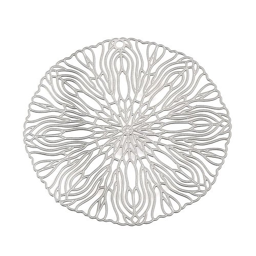 H11g39616p – lot de 4 estampes pendentifs mandala 39mm – acier inoxydable 304 argenté