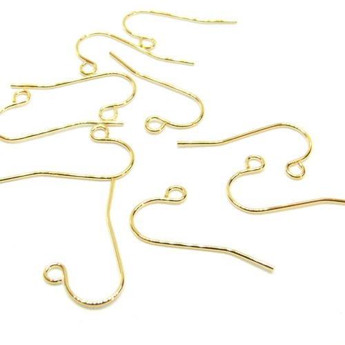 H11e14508g – lot de 6 boucles d'oreille crochet simple 22mm – acier inoxydable 304 doré ip