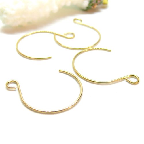 H11l21602ag – lot de 8 boucles d’oreilles dormeuses crochet arrondi 22 mm – acier inoxydable 304 doré ionique