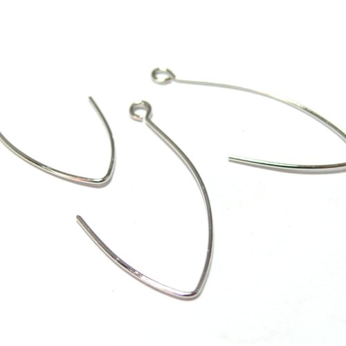 H11l21603ap – lot de 10 boucles d'oreille crochet 26 mm – acier inoxydable argent platine