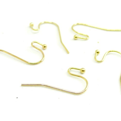 Hj0jqn – lot de 50 boucles d’oreille crochet 22mm avec bille – laiton finition doré