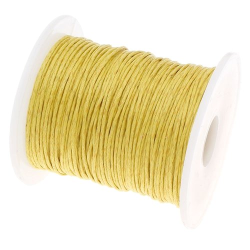 160428090701 pax 1 bobine d'environ 70m de fil en coton ciré 1mm jaune 2x7318 no40