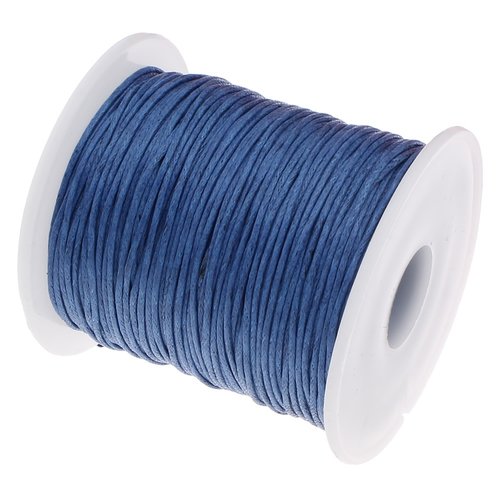160428090701 pax 1 bobine d'environ 70m de fil en coton ciré 1mm bleu 2x7208 no26