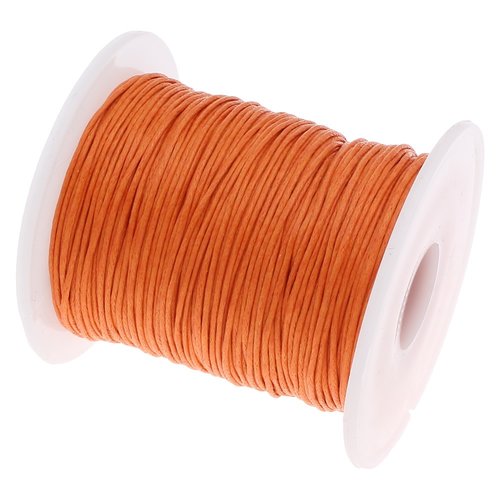 160428090701 pax 1 bobine d'environ 70m de fil en coton ciré 1mm orange foncé 2x7218 no48