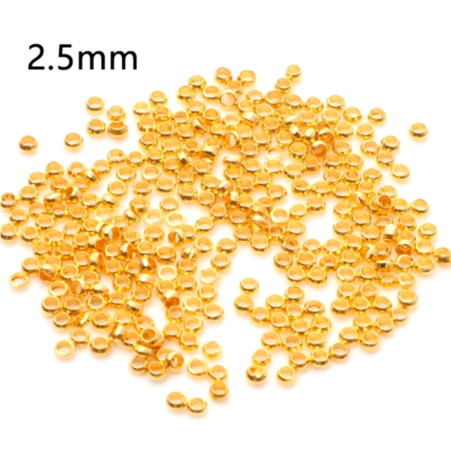 Ps11859888 pax 250 perles à écraser 2.5mm cuivre finition doré