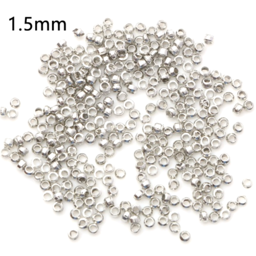 Ps11859868 pax 500 perles à écraser 1.5mm cuivre finition argent platine